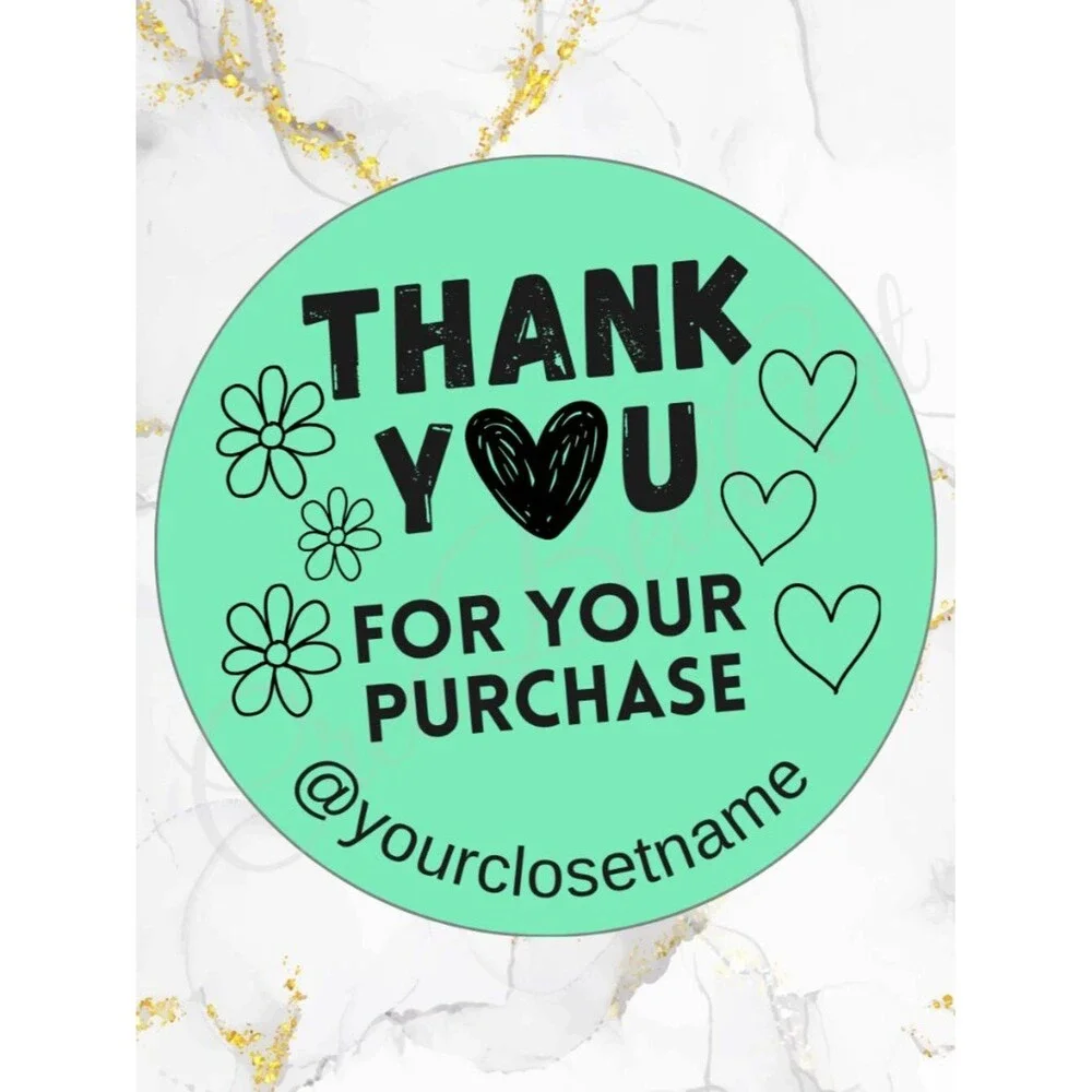 100 Thank you Stickers Thermal 2